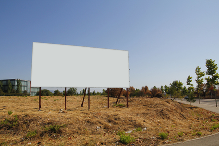 Blank billboard in a plot for sale, developmentの写真素材