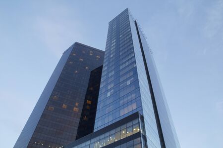 High skyscraper in steel and glass, office buildings