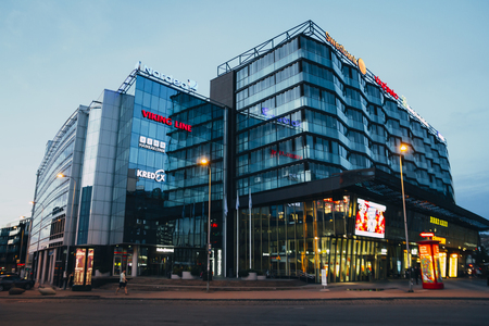 TALLINN, ESTONIA - JULY 29, 2016: Modern city center of Tallinn, the capital and largest city of Estonia. It is situated on the northern coast of the country, on the shore of the Gulf of Finlandのeditorial素材