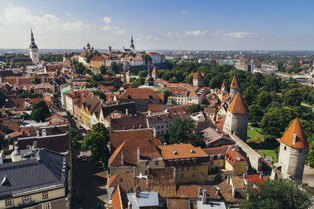 Tallin city view, capital of Estonia, Europeの写真素材