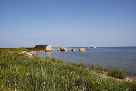 KASMU, ESTONIA - JULY 27, 2016:  Coast of KÃ¤smu Peninsula in northern Estonia, on the territory of Lahemaa National Park, surrounded by the Eru Bay to the west and the KÃ¤smu Bay to the east.のeditorial素材