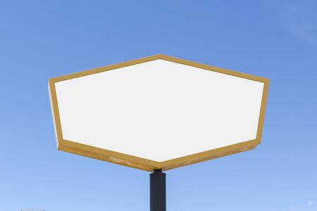 Blank billboard for advertising, against blue skyの写真素材