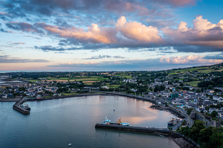 Lovely Flight View of Carlingford, County Louth, Republic of Ireland
