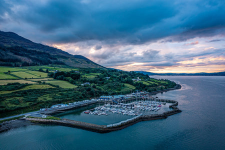 Lovely Flight View of Carlingford, County Louth, Republic of Irelandの写真素材