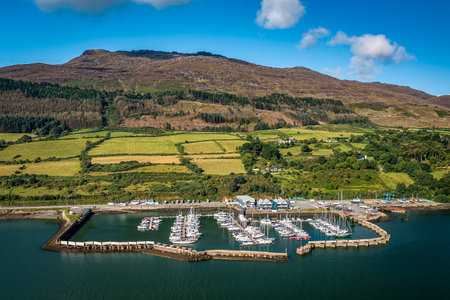 Lovely Flight View of Carlingford, County Louth, Republic of Irelandの写真素材