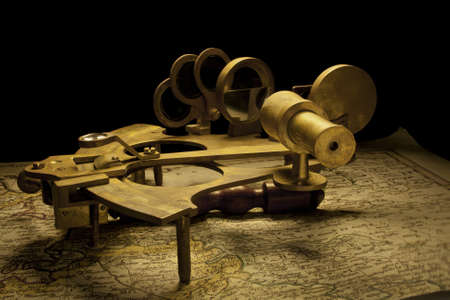 nautical sextant still lifeの写真素材