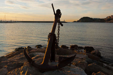 anchor in a portの写真素材