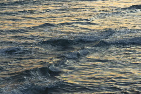 seascape detail during a sunsetの写真素材