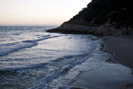 landscape of beach during a sunsetの写真素材