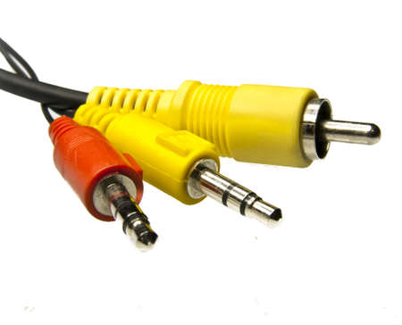 three jack connectors on white background