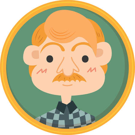 Framed portrait of middle aged manのイラスト素材