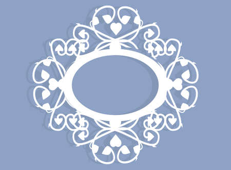 Royal white oval frame image illustrationのイラスト素材