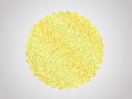 Vector illustration. Golden glitter effect. Round sticker.のイラスト素材
