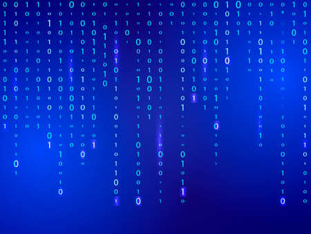Matrix blue background. Vector illustration.