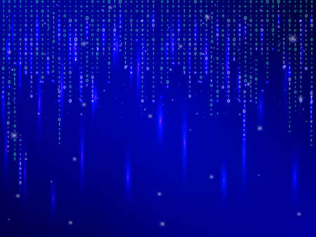 Matrix blue background. Vector illustration.