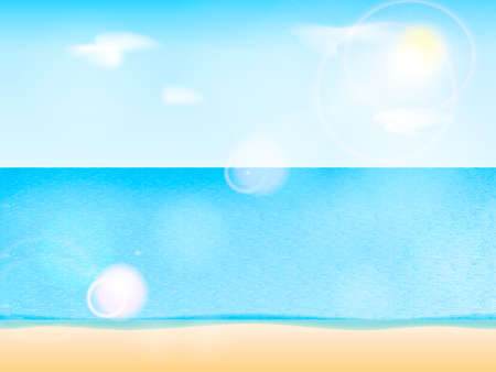 Sea beach background. Vector illustrationのイラスト素材