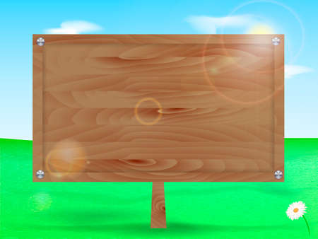 Wooden billboard. Space for text. Vector illustrationのイラスト素材