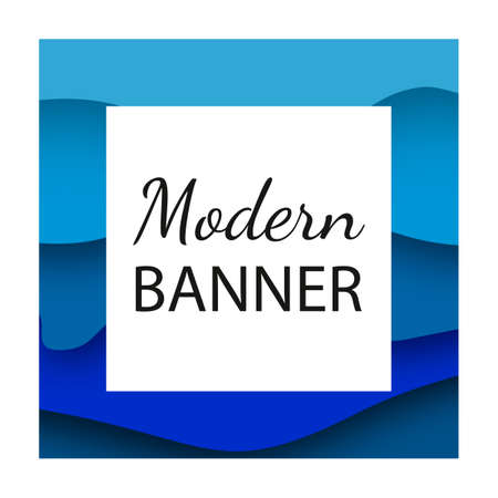 Modern banner. Vector illustration. Paper carving layer drop with shadowのイラスト素材