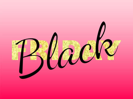 Vector illustration. Golden glitter effect. Black Fridayのイラスト素材