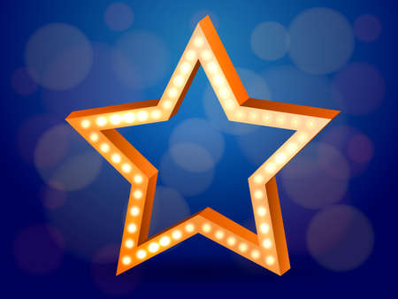 Star with light bulbs. Vector illustrationのイラスト素材