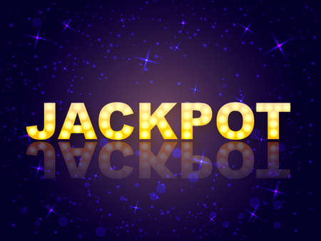 Vector illustration. Jackpot concept with light bulbs.のイラスト素材