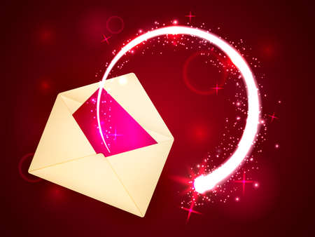 Glowing circle with envelope. Vector illustrationのイラスト素材