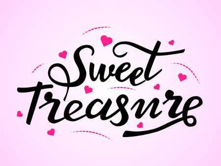 Sweet treasure lettering. Vector illustrationのイラスト素材