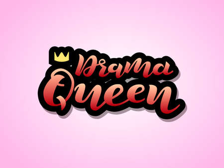 Drama queen lettering with a crown.のイラスト素材