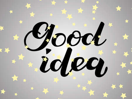 Good Idea lettering with star background. Vector illustrationのイラスト素材