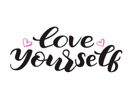 Love yourself lettering. Vector illustrationのイラスト素材