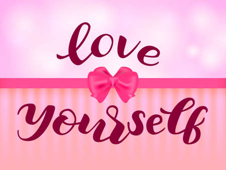 Love yourself lettering. Vector illustration.のイラスト素材