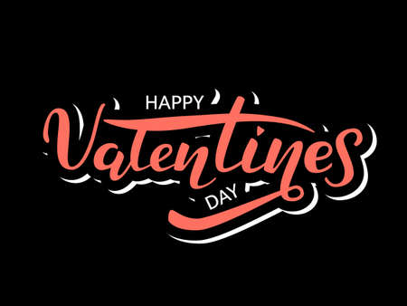 Vector illustration. Happy Valentine's Day lettering.のイラスト素材