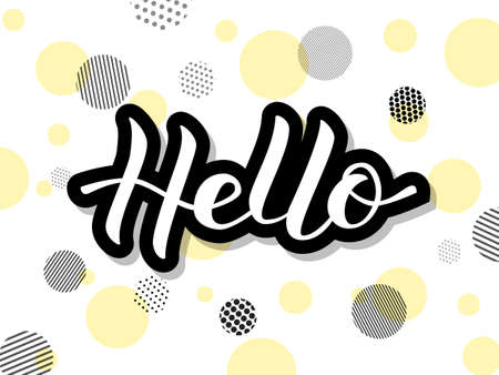 Lettering hello. Vector illustrationのイラスト素材