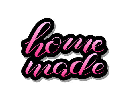 Home made lettering sticker for clothes, product. Vector illustrationのイラスト素材