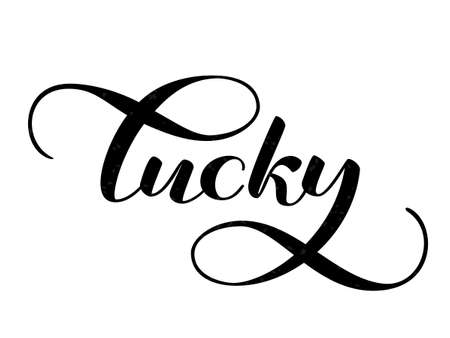 Lucky lettering. Vector illustrationのイラスト素材
