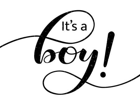 It's a boy lettering. Children's phrase for clothes, poster or postcard. Vector illustrationのイラスト素材