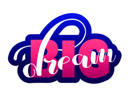 Overlapping Text Layout. Big dream lettering. Vector illustrationのイラスト素材