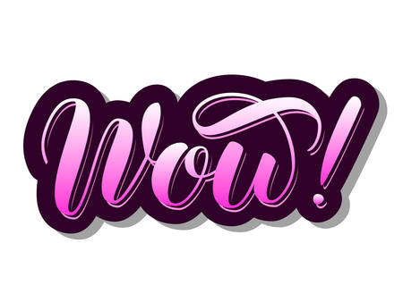 Wow! lettering.  Vector illustration for clothes, posterのイラスト素材