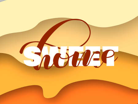 Sweet home lettering. Vector illustration. Overlapping Text Layout.のイラスト素材