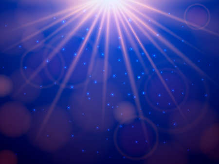 Ray of light in deep water. Vector illustration.のイラスト素材