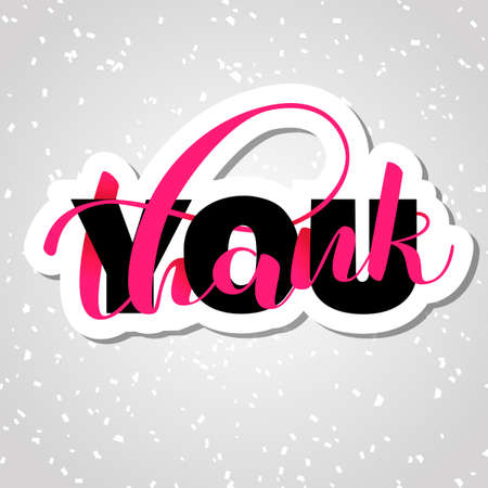 Thank you brush lettering. Overlapping Text Layout. Vector illustration for banner or posterのイラスト素材