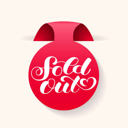 Sold Out brush lettering. Vector illustration for banner or posterのイラスト素材