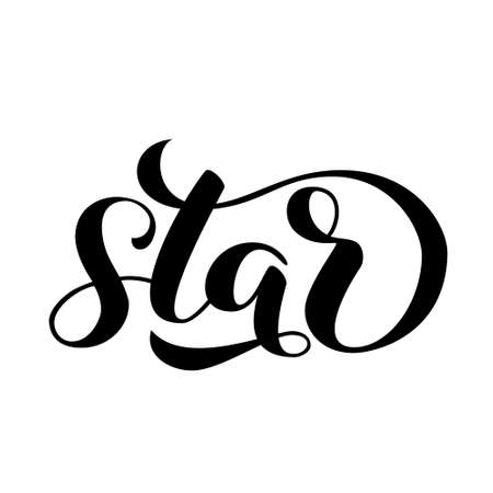 Star brush lettering. Vector illustration for clothes or cardのイラスト素材