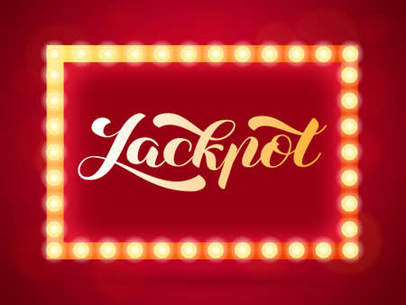 Vector illustration. Jackpot concept with light bulbs.