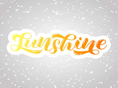 Sunshine brush lettering. Vector illustration for card or bannerのイラスト素材