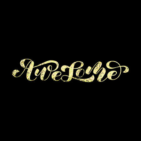 Awesome brush lettering. Vector illustration for card or bannerのイラスト素材
