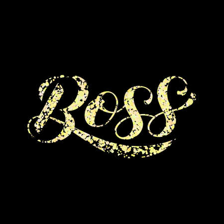 Boss lettering. Word for clothes, banner or postcard. Vector illustrationのイラスト素材