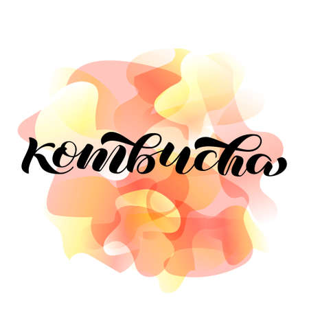 Kombucha brush brush lettering. Vector illustration for bannerのイラスト素材