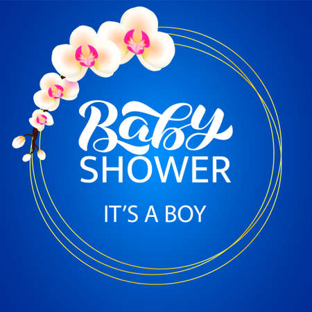 Baby Shower brush lettering. Vector illustration for cardのイラスト素材