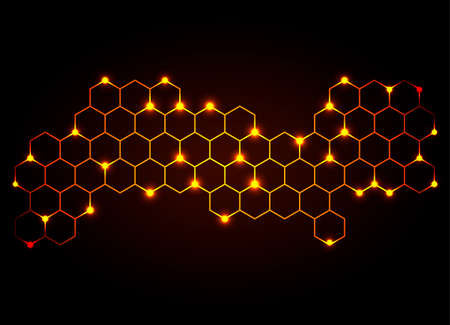 Honeycomb shiny  background. Vector illustration